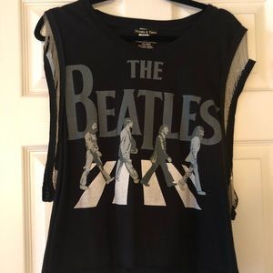 Vintage Band Tee with Chain Sleeve Detail